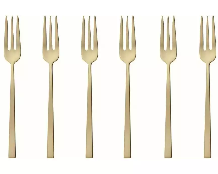 Sambonet Kuchengabel Rock 6 Stück, Champagner