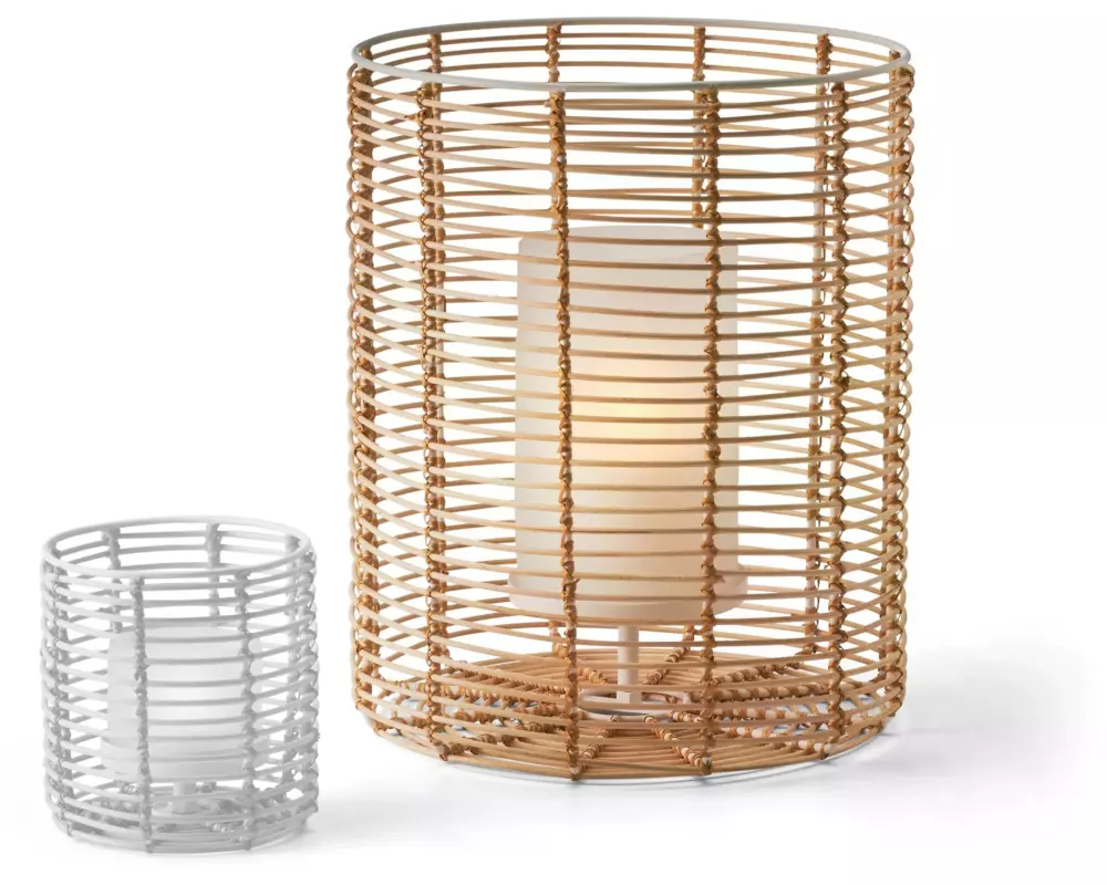 Philippi Windlicht Cane 33 cm, Weiss