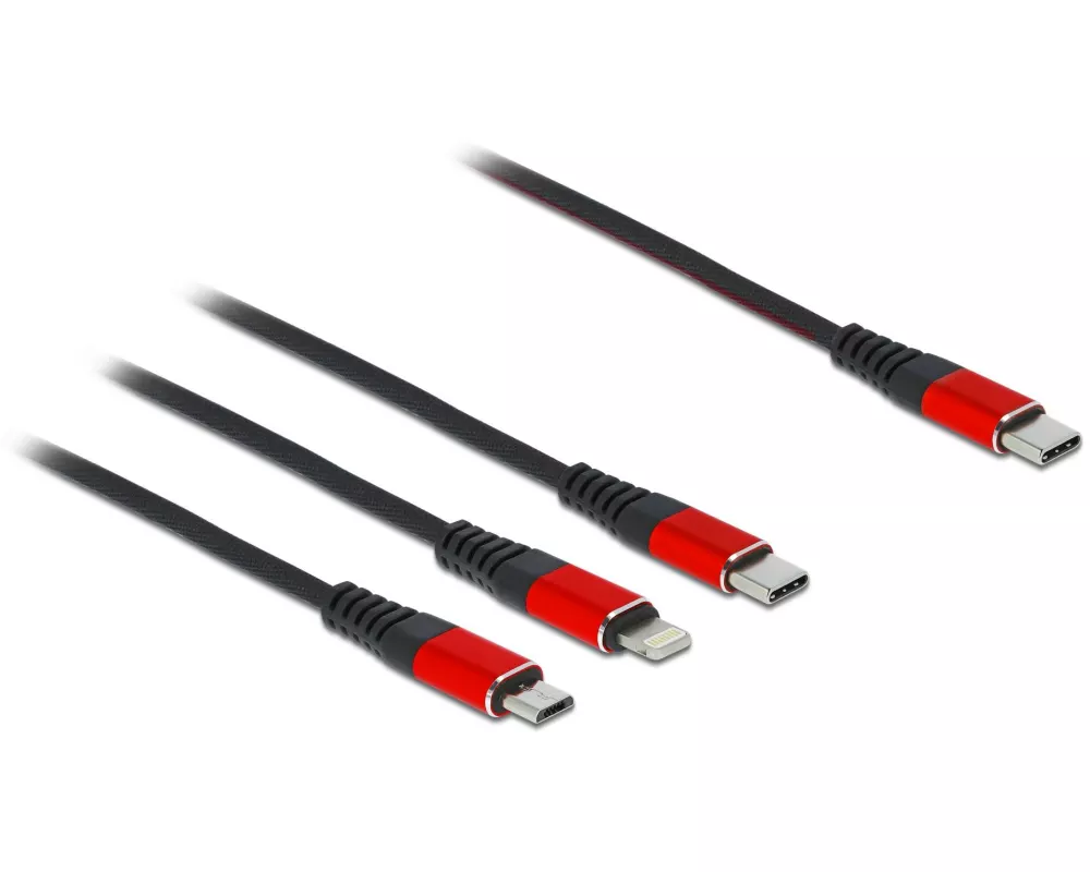 Delock USB-Ladekabel USB-C - Lightning/USB-C/Micro-USB B 0.3 m