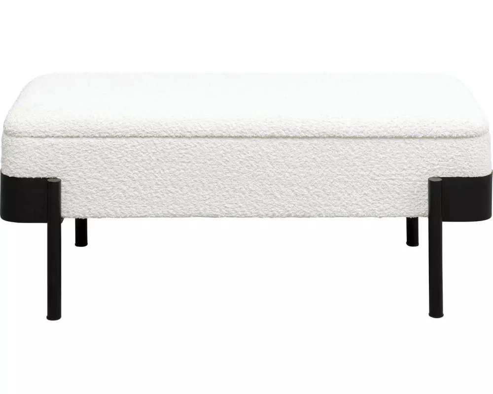 Kare Sitzbank Angelo Storage 101 cm, Weiss-Schwarz