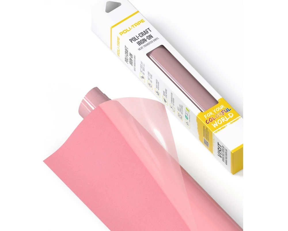 Poli-Tape Aufbügelfolie Tubitherm Flock, 30.5 x 61 cm, Hellrosa