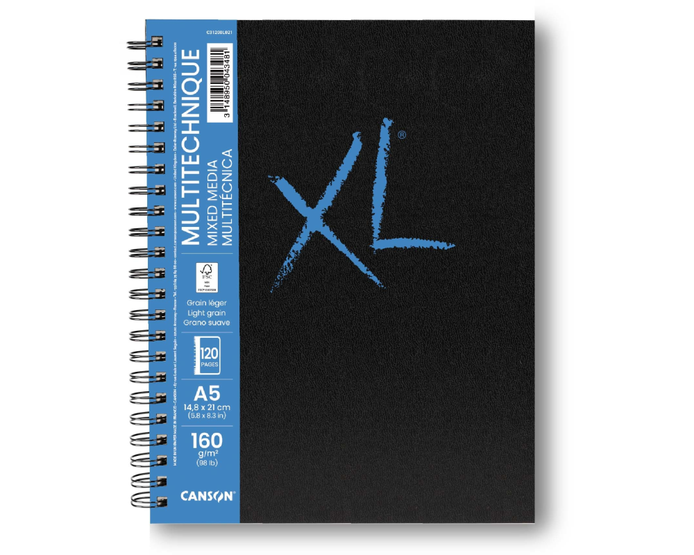 CANSON XL Mixed Media Book A5 31200L021 120 Blatt, weiss, 160g