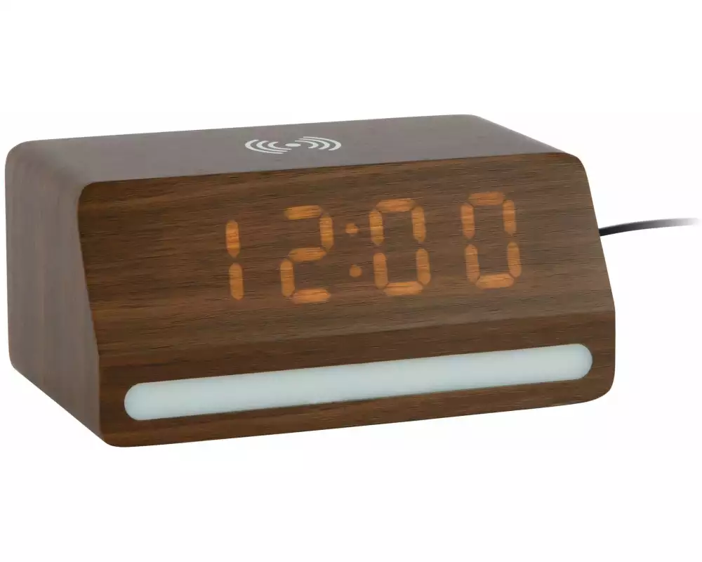 KARLSSON Wecker Retro Light LED Mokkabraun