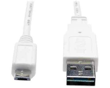 EATON TRIPPLITE Universal Reversible, USB 2.0 Cable, Reversible A to 5Pin, Micro B, M/M, White, 3ft. 0.91m