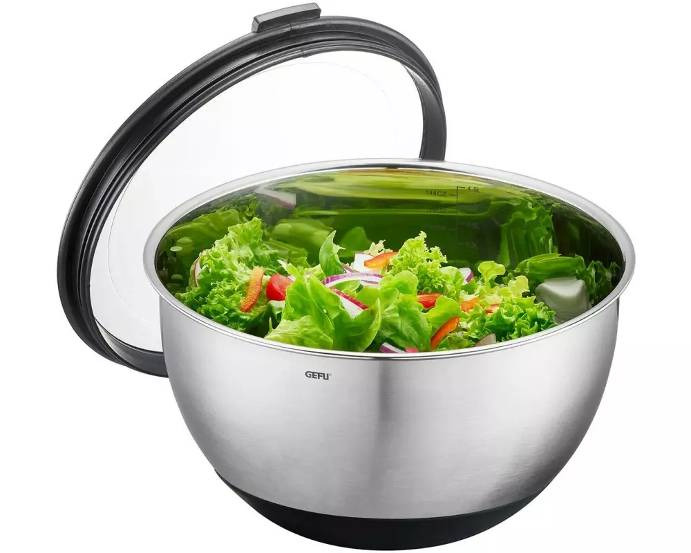 GEFU Rührschüssel Muovo 4.5 l, Schwarz/Silber