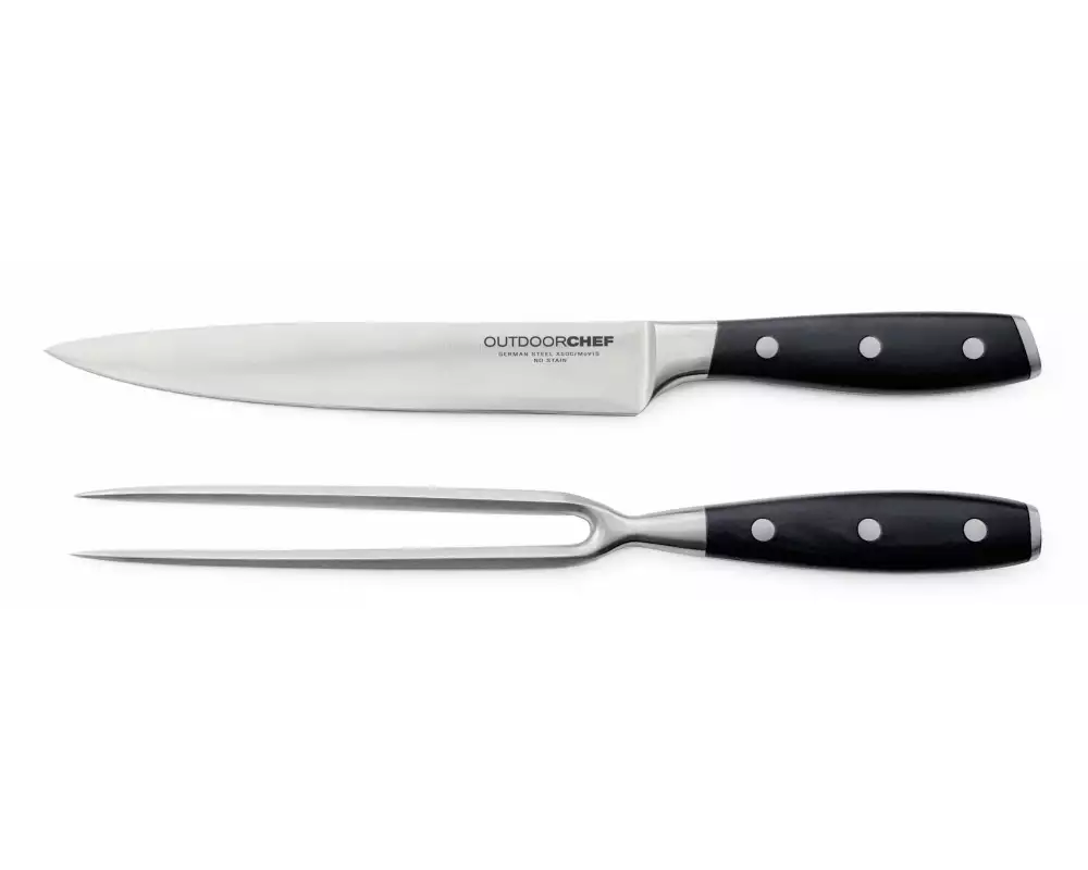 Outdoorchef Tranchier-Set Premium 2-teilig, Schwarz