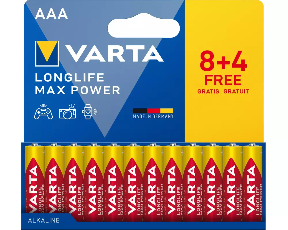 Varta Batterie Longlife Max Power AAA , 12 Stück