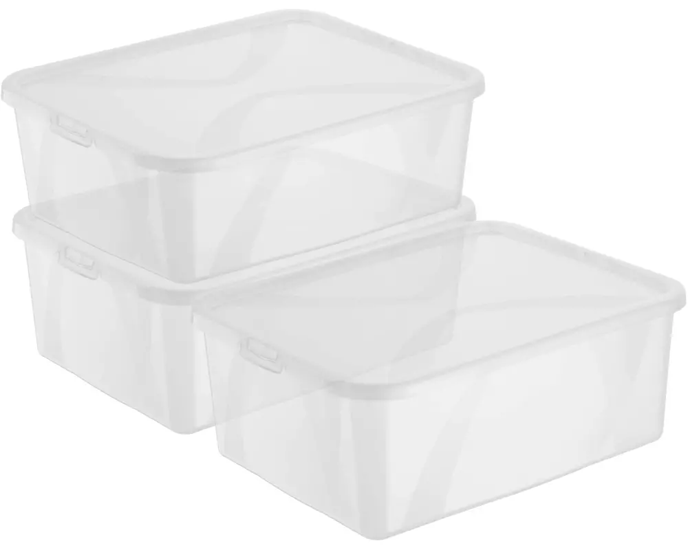 Rotho Aufbewahrungsbox ARCO Transparent, 3 tlg.