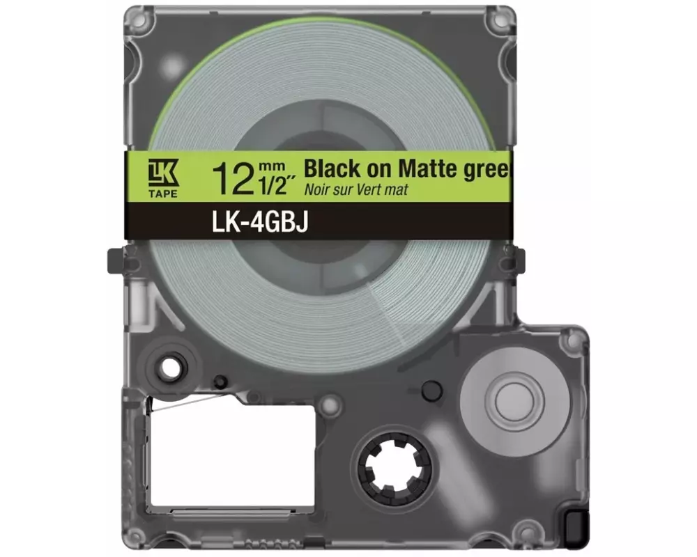 EPSON Matte Tape Green/Black, 12mm, 8m, LK-4GBJ