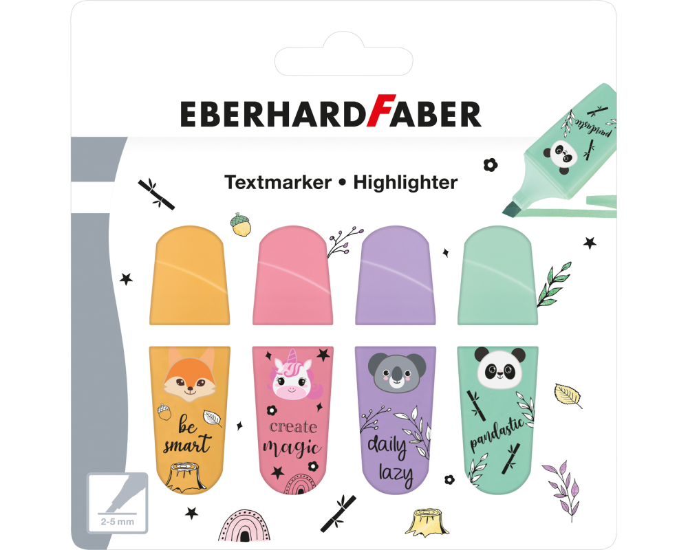 Eberhard Faber Textmarker Mini Animal 4 Stück