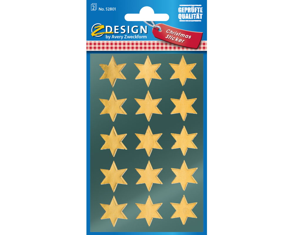 Z-DESIGN Sticker Sterne 52801 gold 2 Bogen