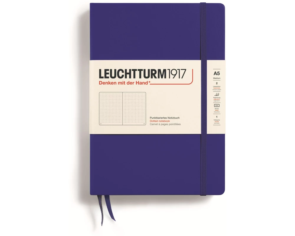 Leuchtturm Notizbuch Medium A5, Dot, Dunkelblau