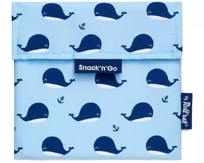 Roll'eat Lunchbeutel SnacknGo Animals Hellblau, Wal