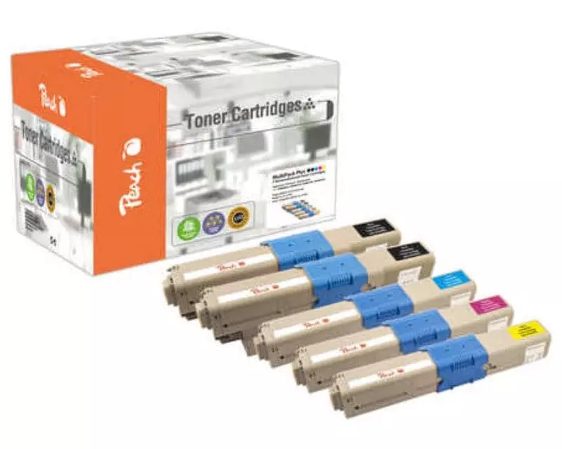 Peach Tonerset OKI 44469704-6 / 44469803 2x BK, 1x C, M, Y