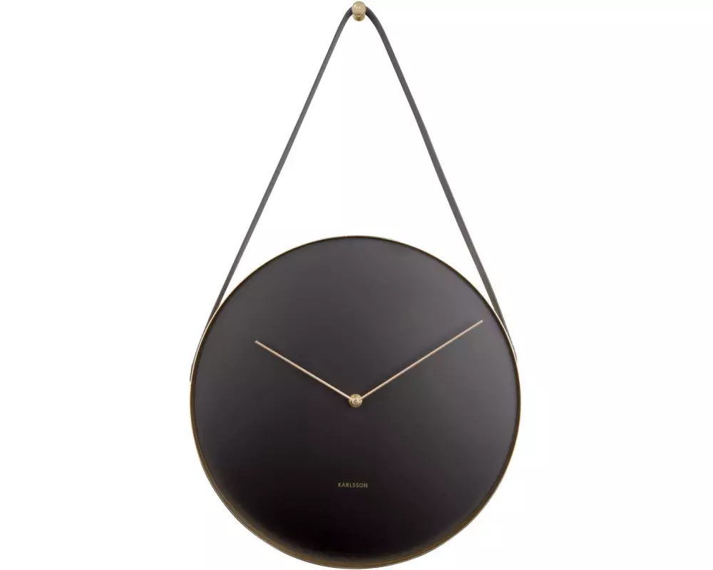 KARLSSON Wanduhr Belt 34 x 58 cm, Schwarz