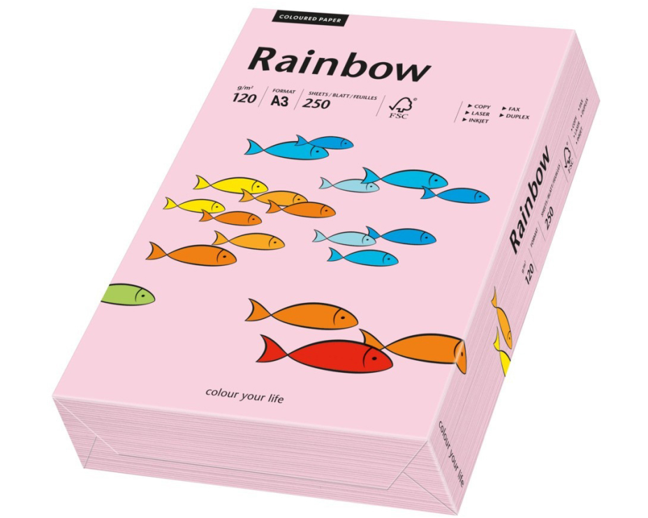 RAINBOW Papier hellrosa/54 A3 88042525 FSC, 120g 250 Blatt