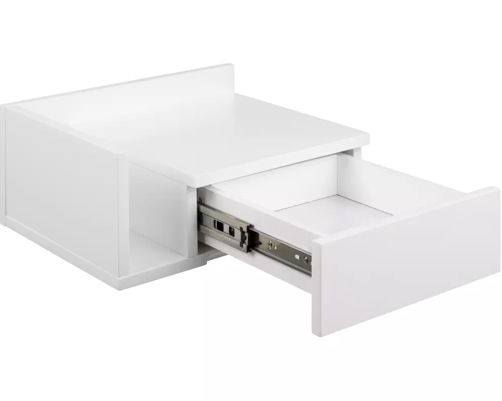 AC Design Nachttisch Ashlan 40 cm x 16.5 cm, Weiss glanz