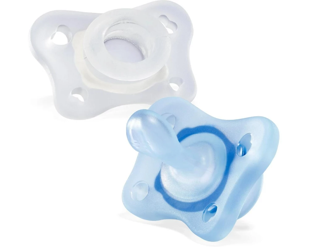 Chicco Nuggi Physioforma Mini Soft 2er 0-2M, blau, Silikon, 2er