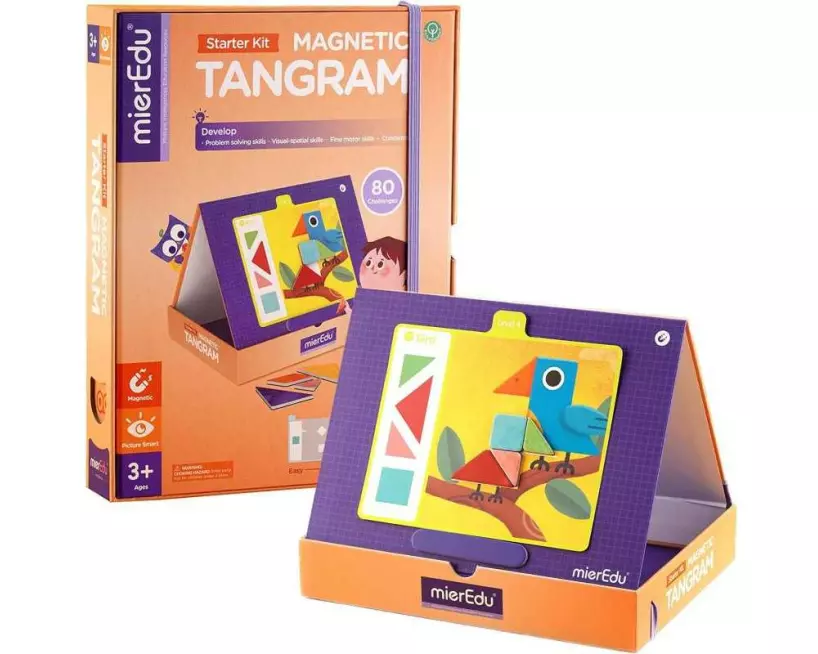 mierEdu Kinderspiel Magnetisches Tangram – Starter Kit