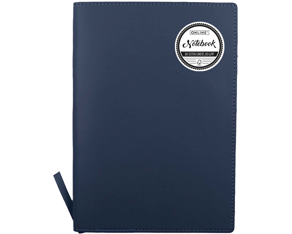 ONLINE Notizbuch Soft Cover A5 16001 blau, liniert 80 Blatt