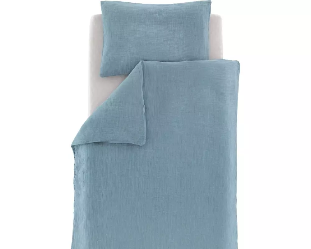 Träumeland Kinderbettwäsche jeansblau 100/135 + 40/60 cm