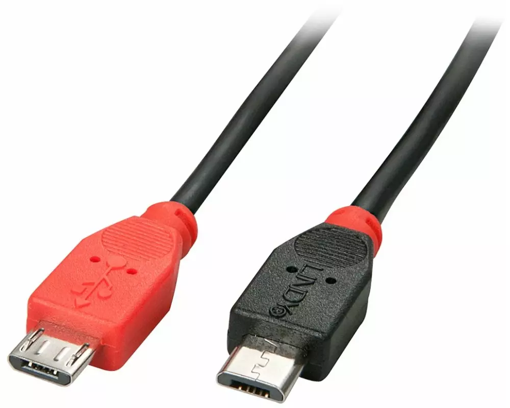 LINDY USB 2.0 Cable Type Micro-B / Micro-B OTG, 2m Micro-B plug to Micro-B plug