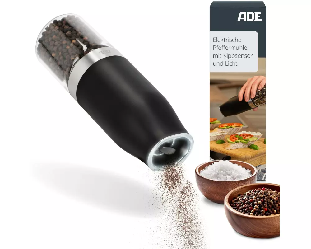 ADE Salz- und Pfeffermühle 18.3 cm, Schwarz