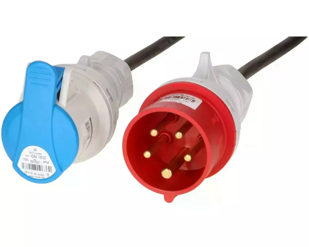 maxCAMP Adapterkabel 1.5 m CEE16/3 - CEE16/5, Schwarz