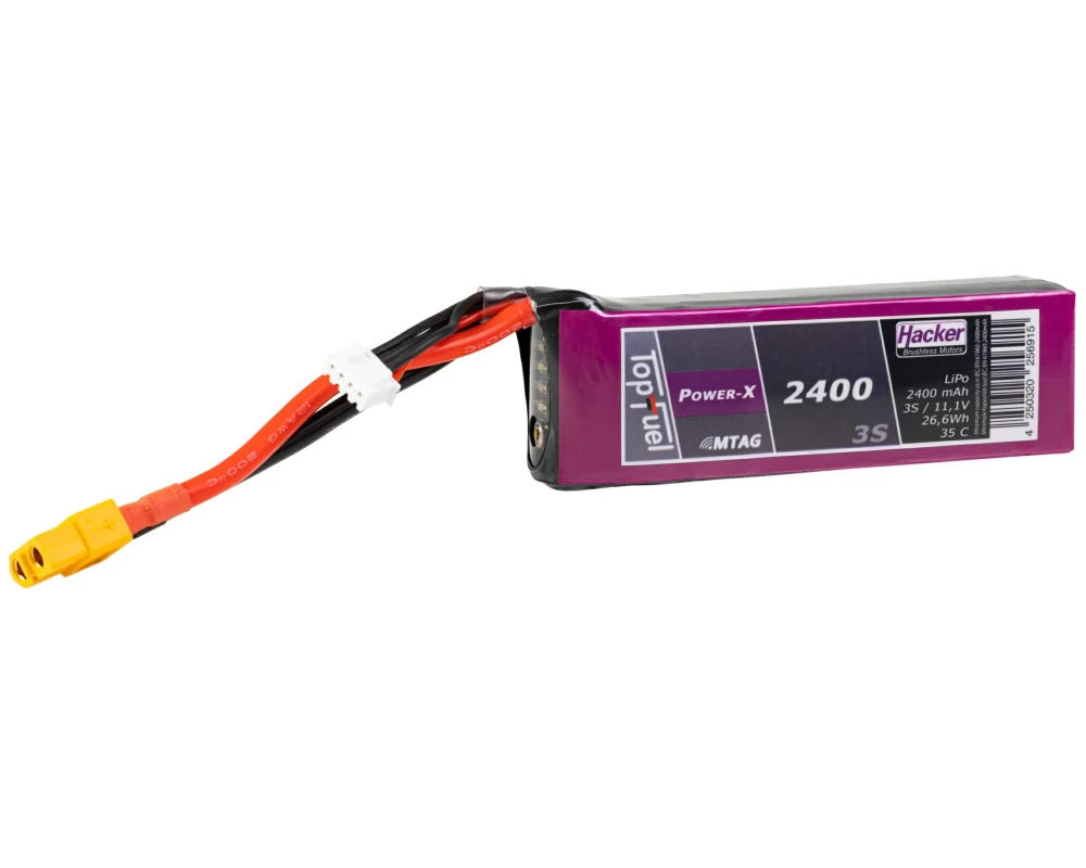 Hacker RC-Akku LiPo 2400 mAh 11.1 V 35C TopFuel Power-X MTAG