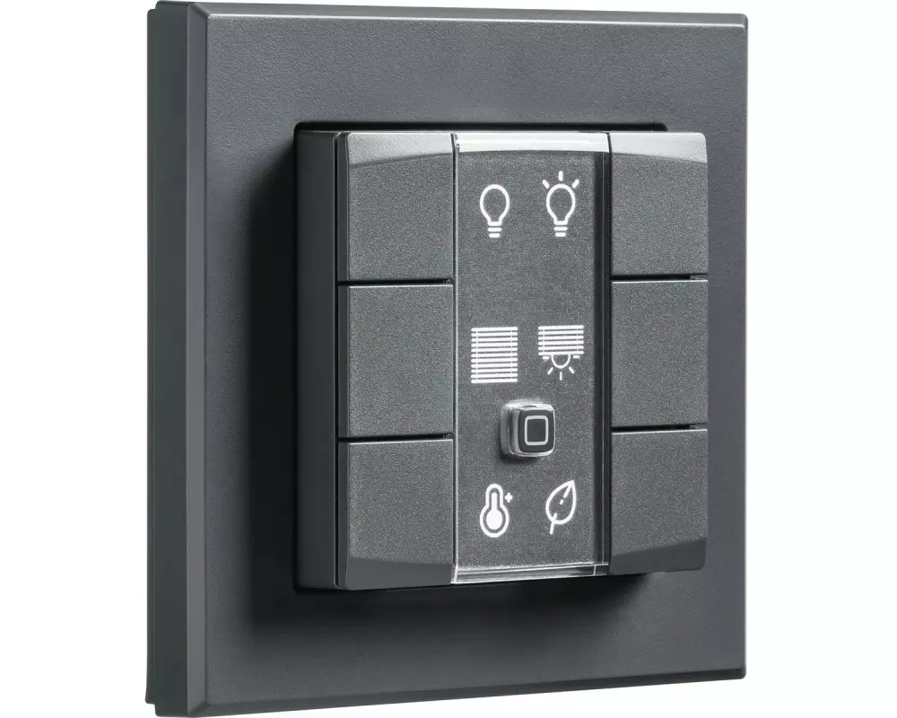 Homematic IP Funk-Wandtaster 6-fach, 3 Wippen, Anthrazit