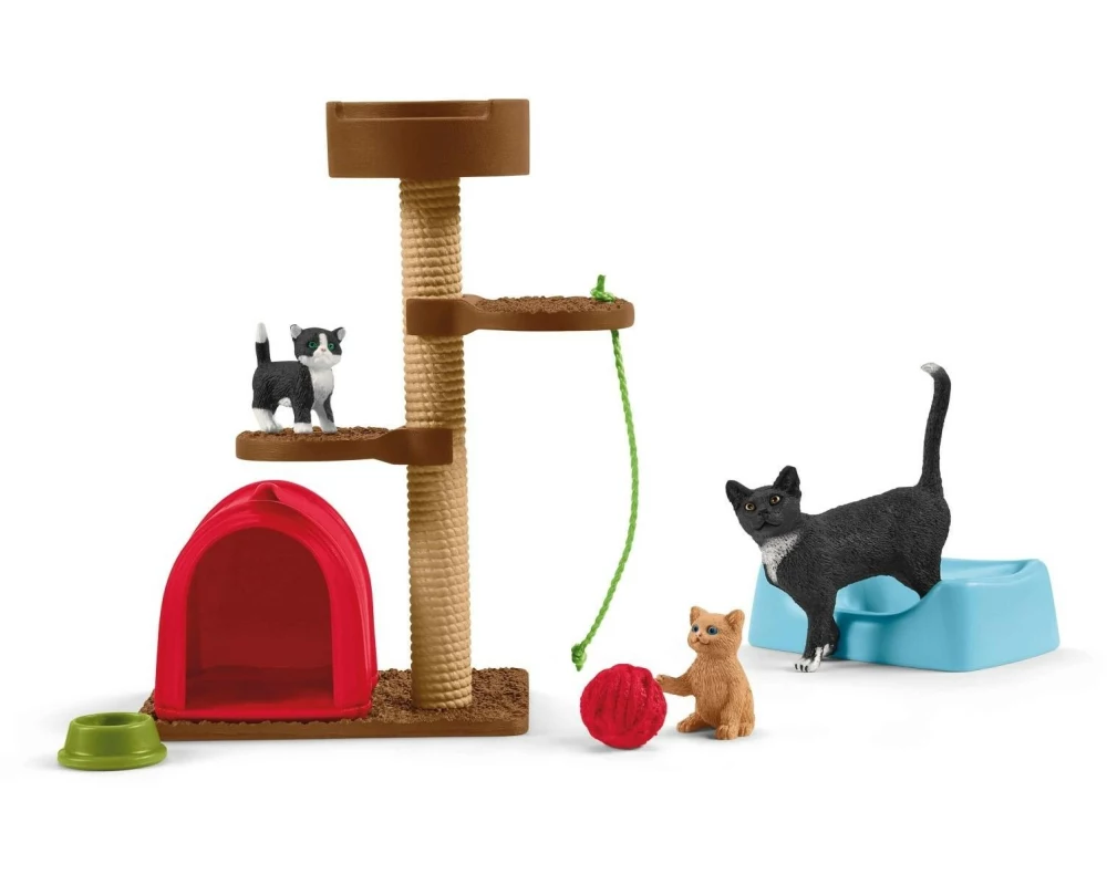 Schleich Spielfigurenset Farm World Spielspass für niedliche Katzen