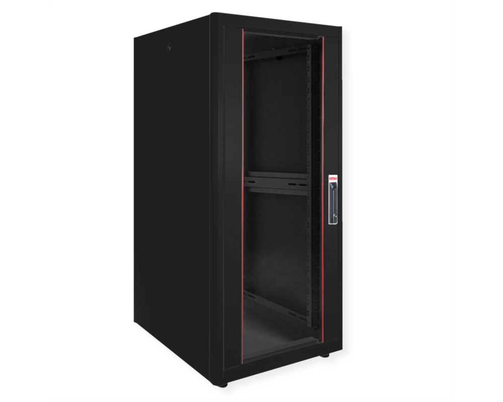ROLINE 19-Zoll Netzwerkschrank Basic 26 HE, 600x800 BxT Glastür schwarz