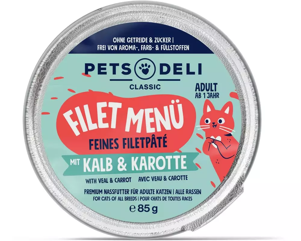 Pets Deli Filet Menü Kalb, Karotten, 70g