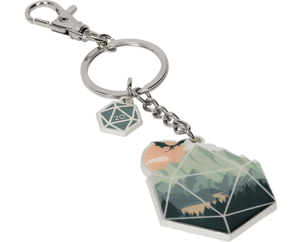 Glass Staff Schlüsselanhänger A d20 Scene Grün