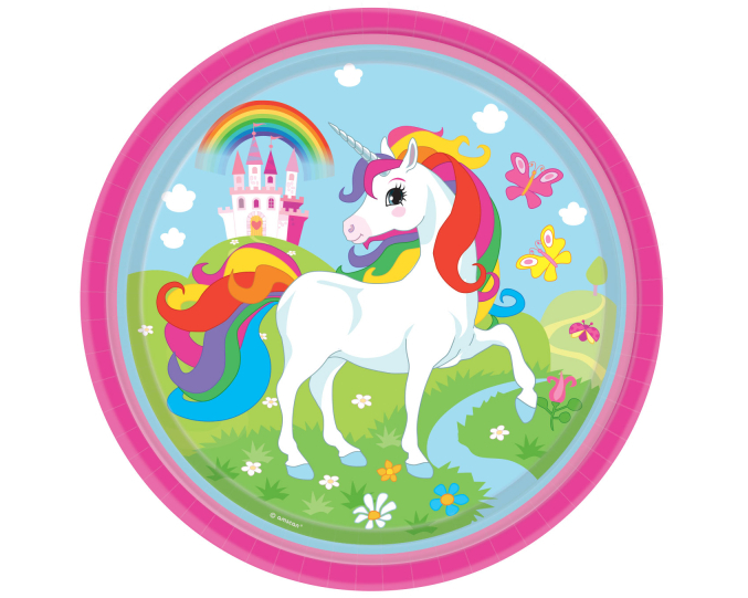 NEUTRAL Teller Einhorn 23cm 9902101-66 Rund, Papier 8 Stück