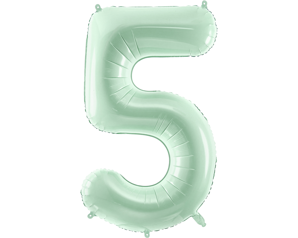 PARTYDECO Folienballon Ziffer 5 72cm FB230G-5-012 hellgrün