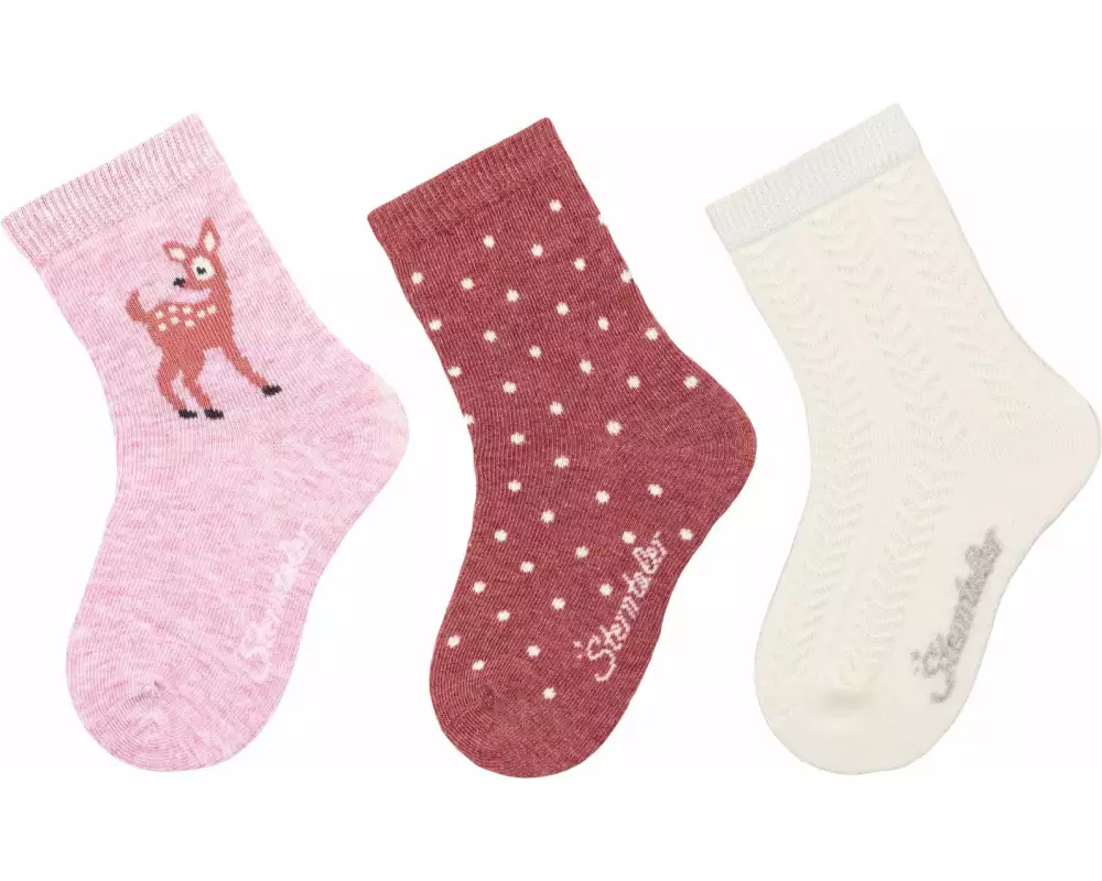 Sterntaler Socken 3er Set Rehkitz Ecru Gr. 30