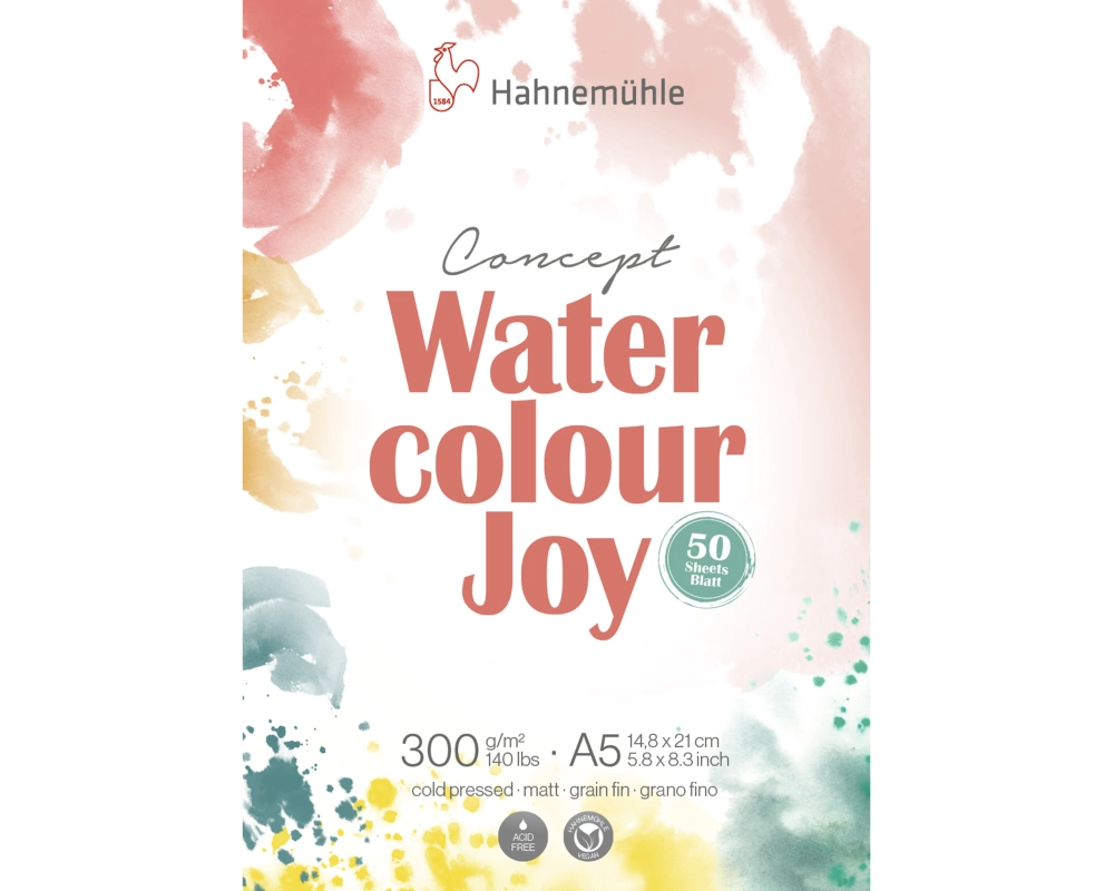 HAHNEMÜHLE Aquarellblock Joy A5 10625050 weiss, 300g 50 Blatt