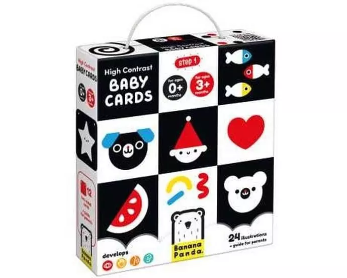 Banana Panda Baby-Karten Hochkontrast