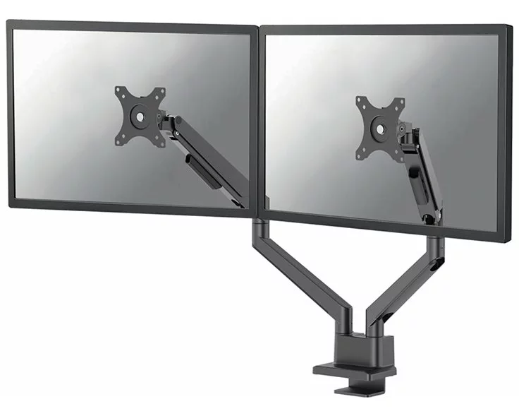 NEOMOUNTS Next Slim Desk Mount double display topfix clamp/grommet black