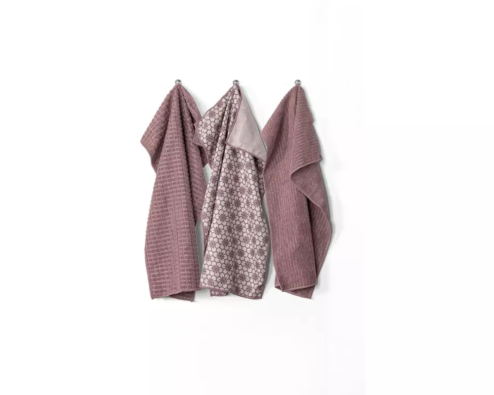 Tiseco Geschirrtuch Essential 3er Set, Mauve