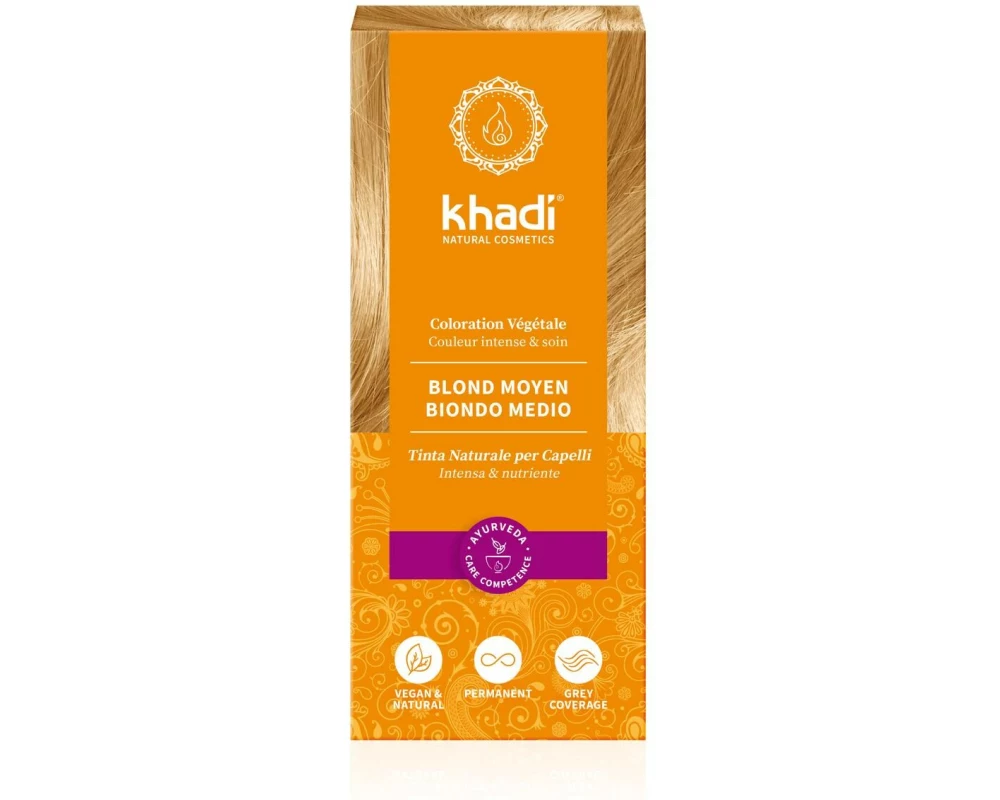 khadi Pflanzenhaarfarbe Mittelblond 100 g