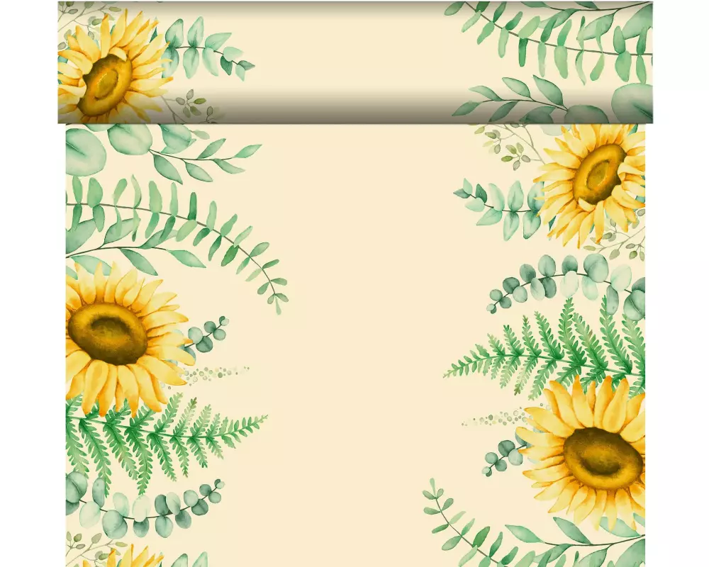 Duni Tischläufer Sunflower Dreams 40 cm x 24 cm, Grün/Gelb