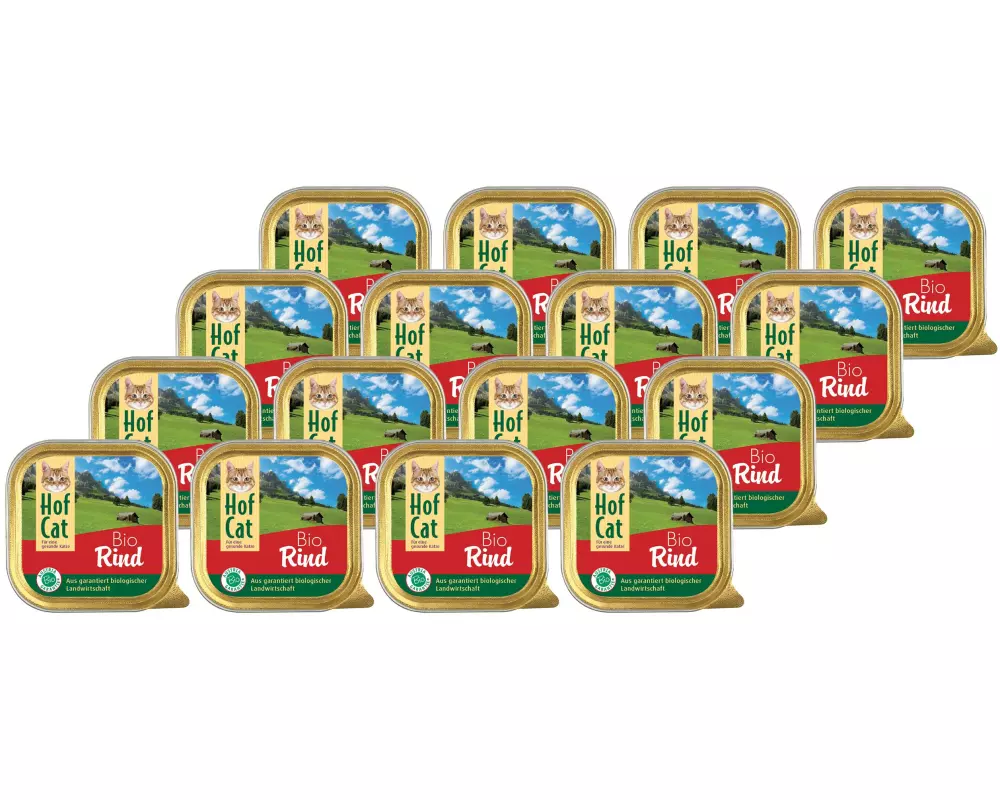 HofCat Nassfutter Rind, 16 x 100g