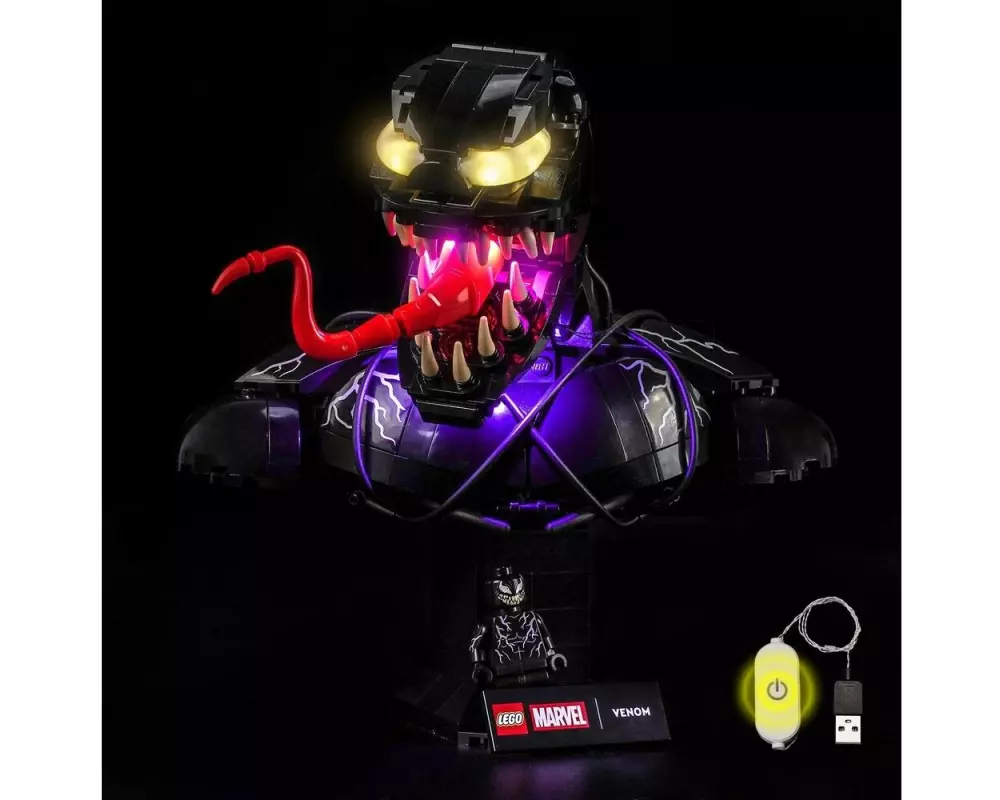 BrickBling Beleuchtungs-Set LEGO 76356 Venom-Büste LED