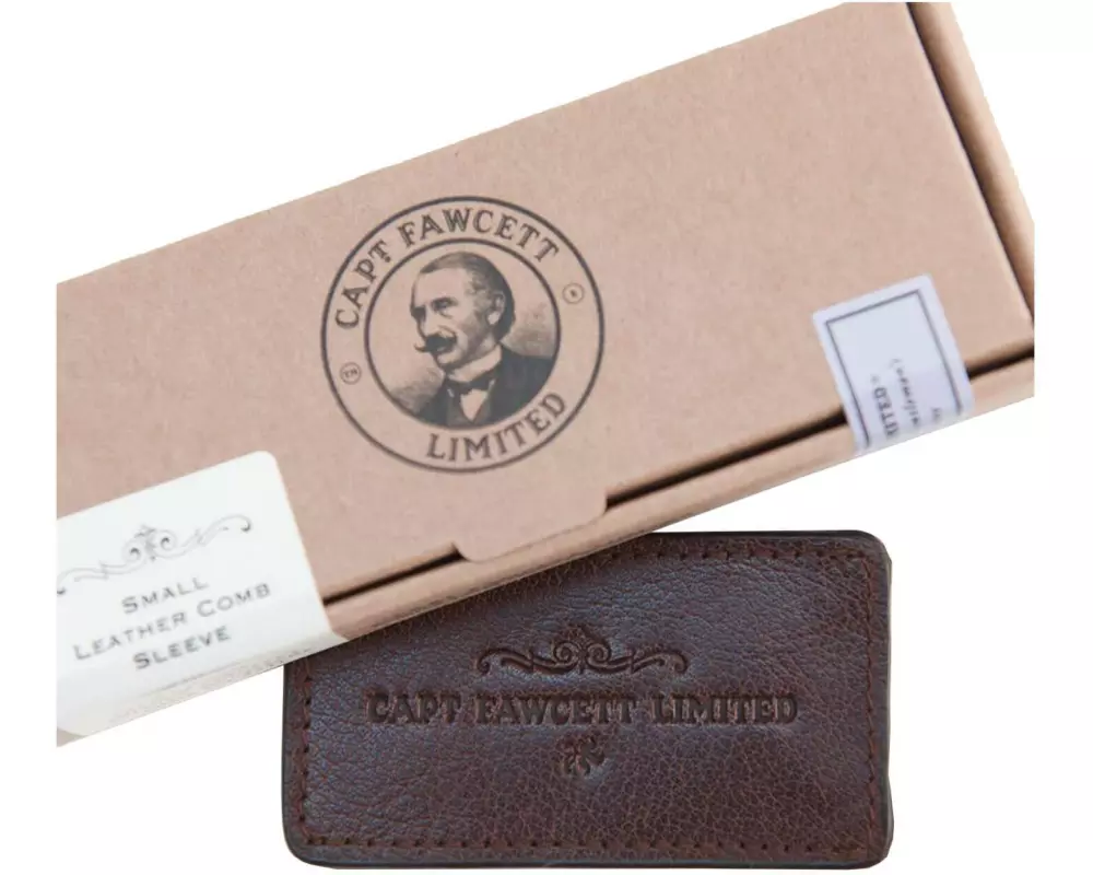 captain fawcett Lederetui für Schnurrbartkamm Lederetui für Schnurrbartkamm