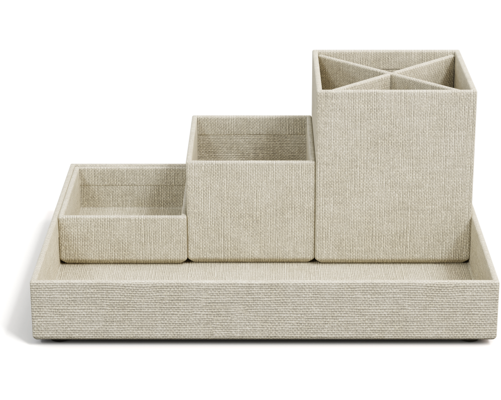 BIGSO BOX OF SWEDEN Stifteköcher Set Lena 7974C5501 Leinen, 4-teilig, beige