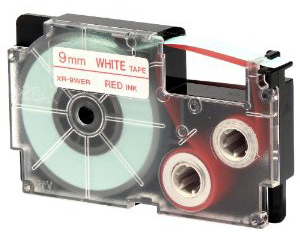 CASIO Beschriftungsband XR-9WER1 9mm/8m weiss/rot