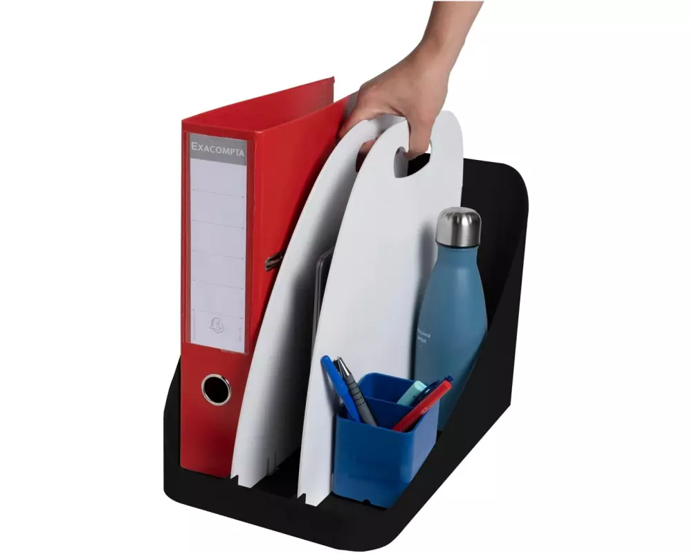 Exacompta Ablagekorb Office Flex Box Schwarz / Hellgrau