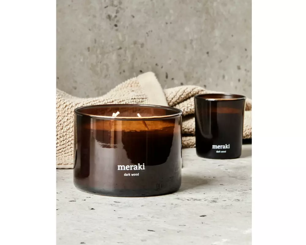 meraki Duftkerze Dark wood im Glas, 340 g